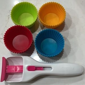 Crofton Cupcake Baking Set, 12 Silicon Cupcake Mold and Batter Scoop, BPA Free
